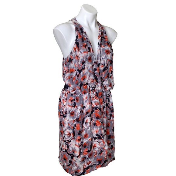 Parker NWT $264 Winnie Tango Floral Print V-Neck Silk Dress, Women's Size L - Picture 4 of 13